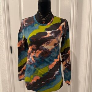 Simply Vera Vera Wang Colorful Abstract Long Sleeve Top